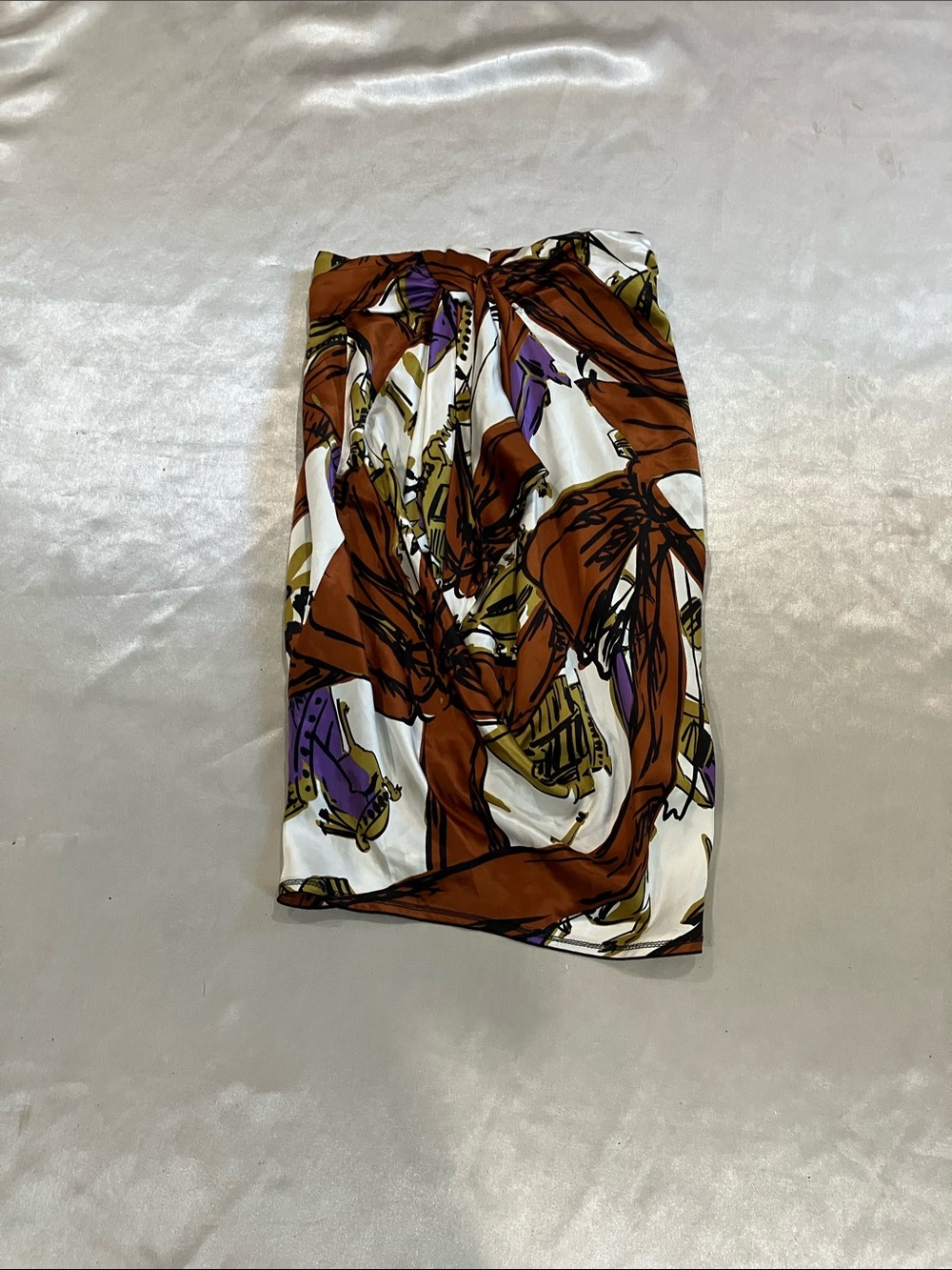 Aquilano.Rimondi 100% Silk Sheer Abstract Print Skirt - Made in Italy - Sz IT 40